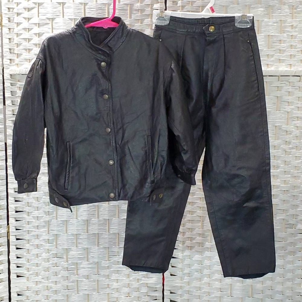Zet Girls 4/5 Leather Jacket Pants Set Black Halloween Moto Germany EUR 104